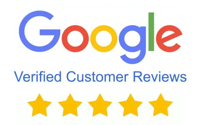 Google Verified Customer Reviews, rated 5 stars